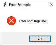 Tkinter Message Box_Error Esempio